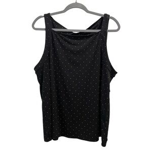 Banana Republic Black & White Polka Dot Cut Out Tank Top